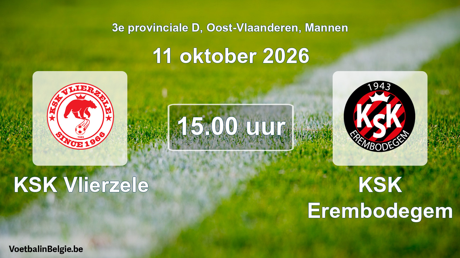 Geplande wedstrijd mannenvoetbal: KSK Vlierzele - KSK Erembodegem (11 oktober 2026)