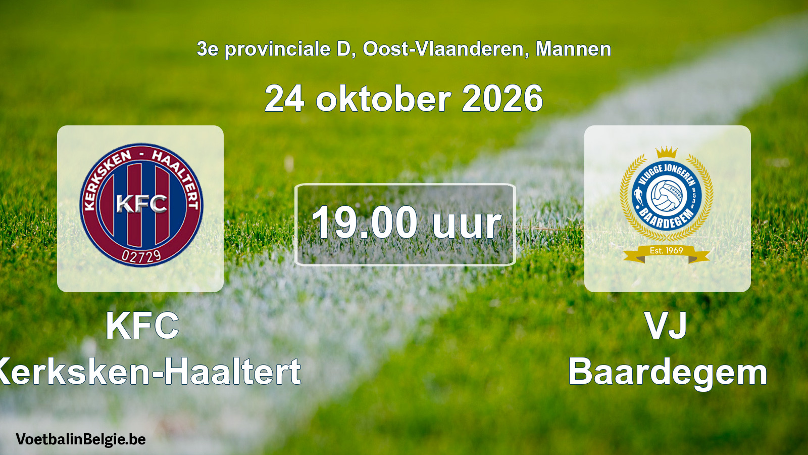 Geplande wedstrijd mannenvoetbal: KFC Kerksken-Haaltert - VJ Baardegem (24 oktober 2026)