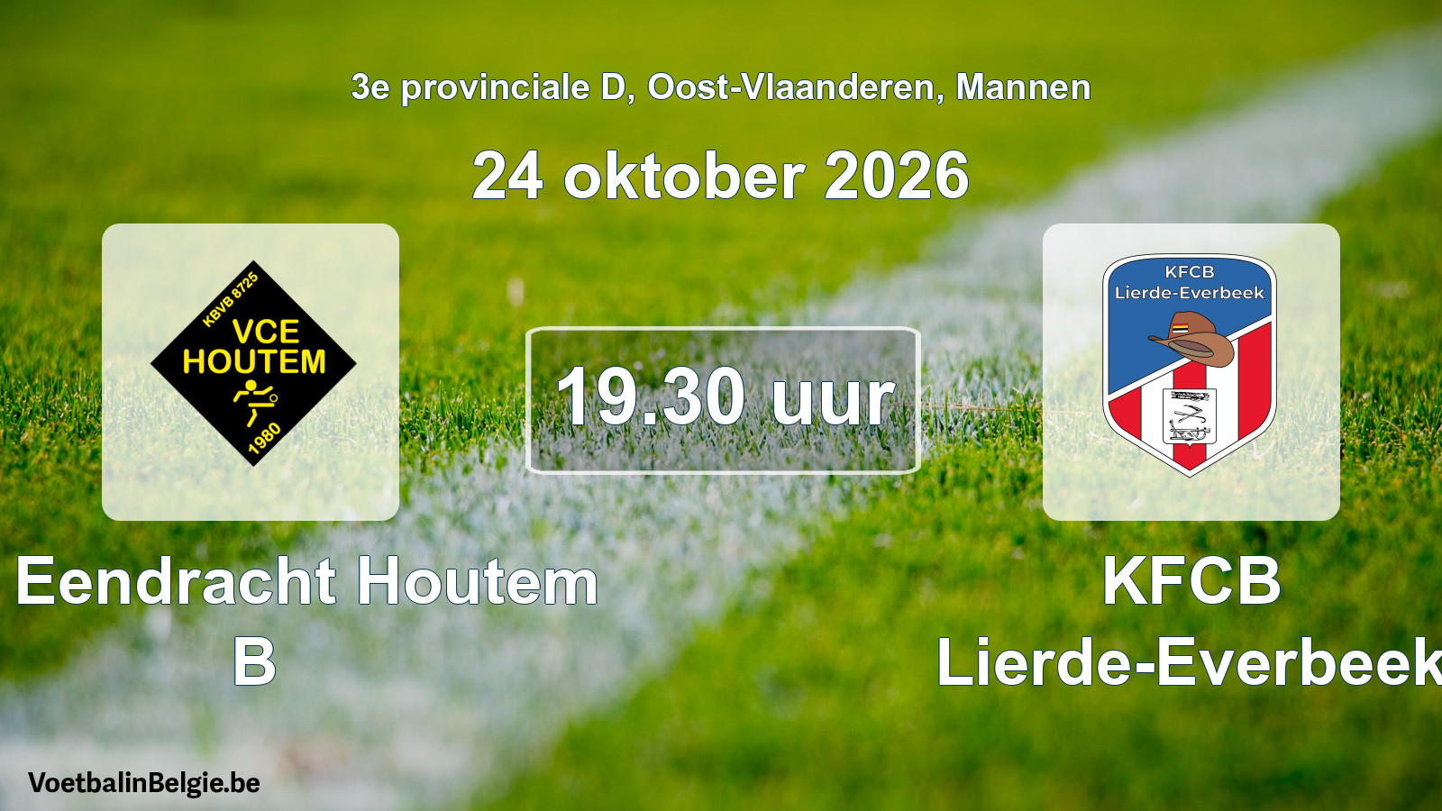 Geplande wedstrijd mannenvoetbal: VC Eendracht Houtem B - KFCB Lierde-Everbeek (24 oktober 2026)