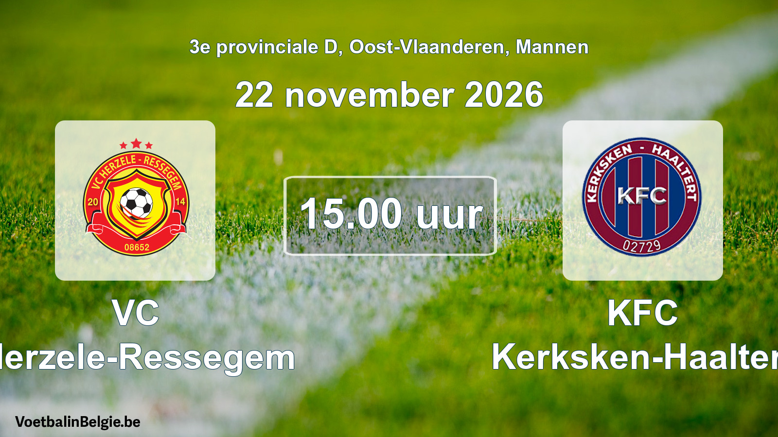 Geplande wedstrijd mannenvoetbal: VC Herzele-Ressegem - KFC Kerksken-Haaltert (22 november 2026)