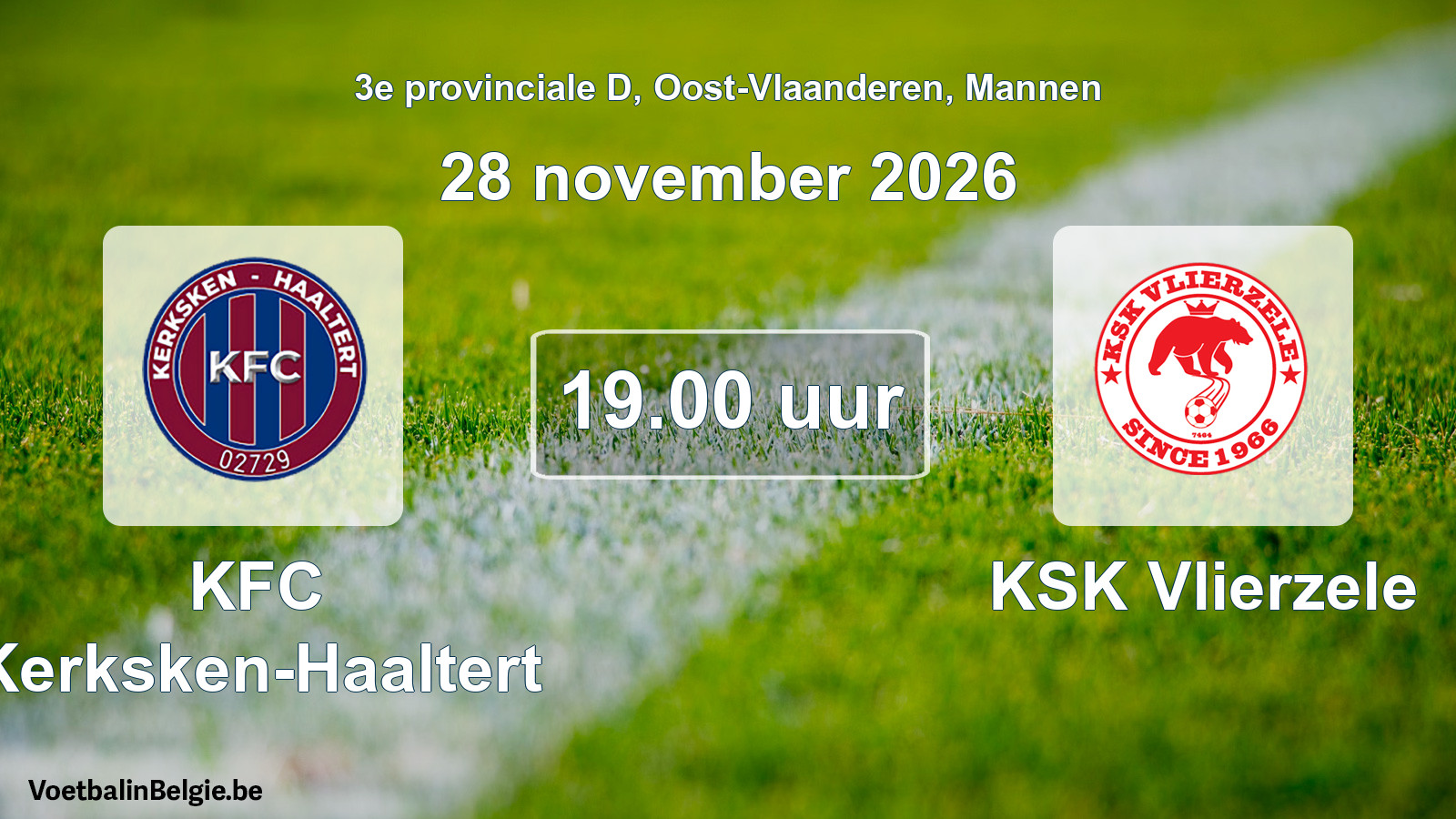 Geplande wedstrijd mannenvoetbal: KFC Kerksken-Haaltert - KSK Vlierzele (28 november 2026)