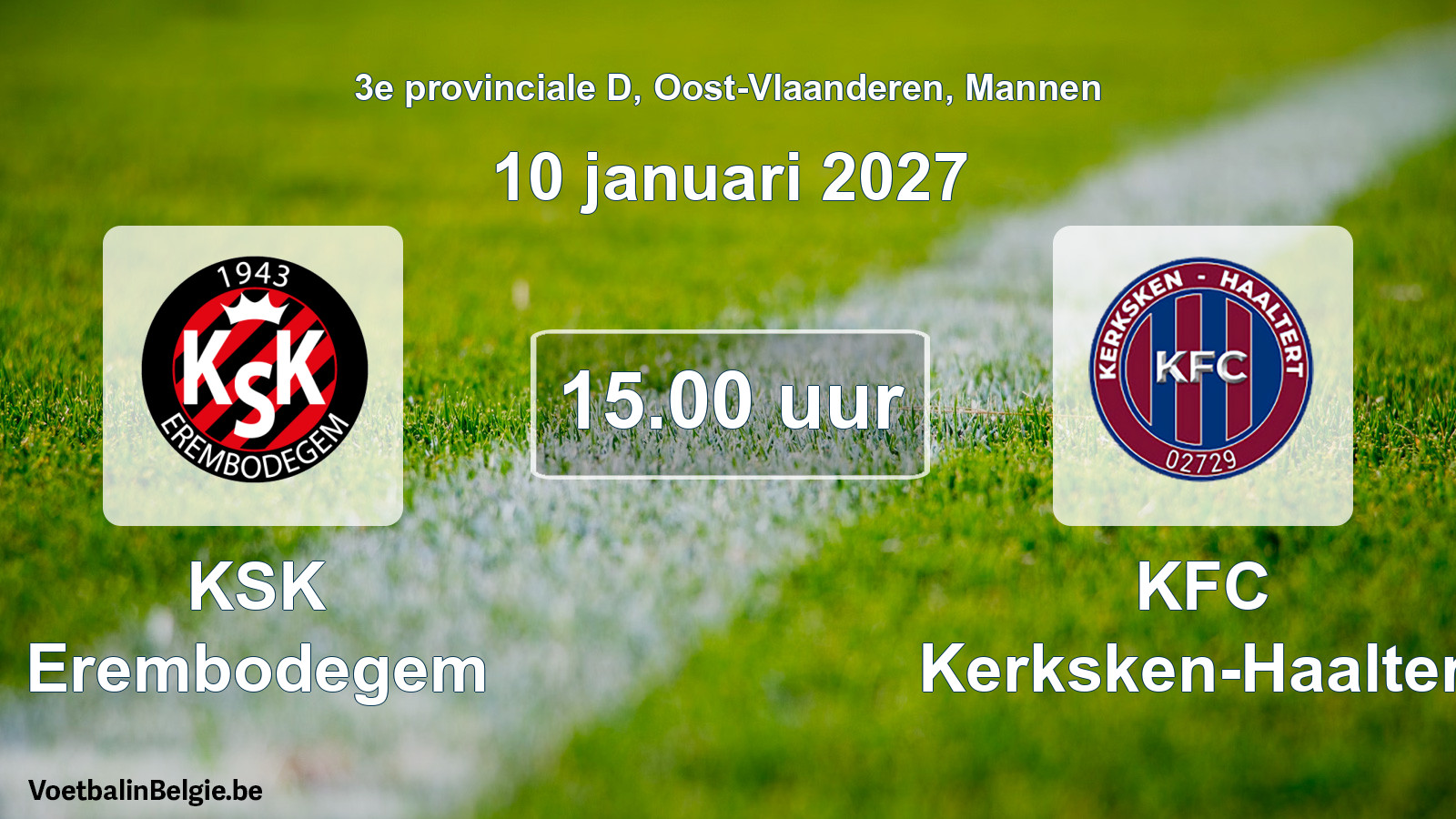 Geplande wedstrijd mannenvoetbal: KSK Erembodegem - KFC Kerksken-Haaltert (10 januari 2027)