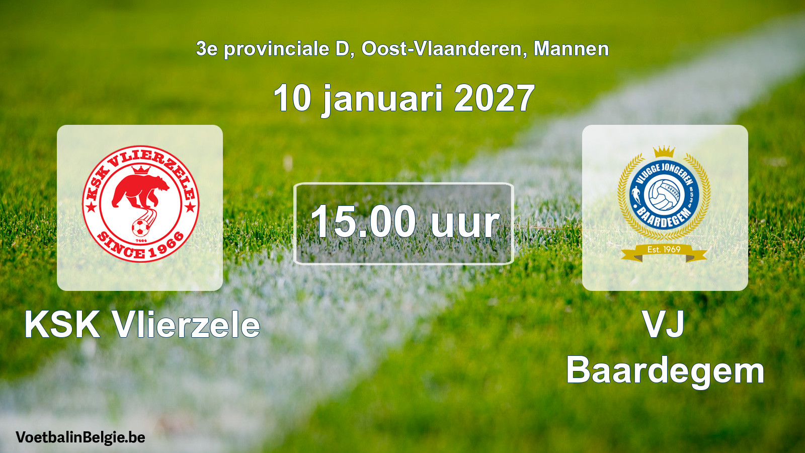 Geplande wedstrijd mannenvoetbal: KSK Vlierzele - VJ Baardegem (10 januari 2027)