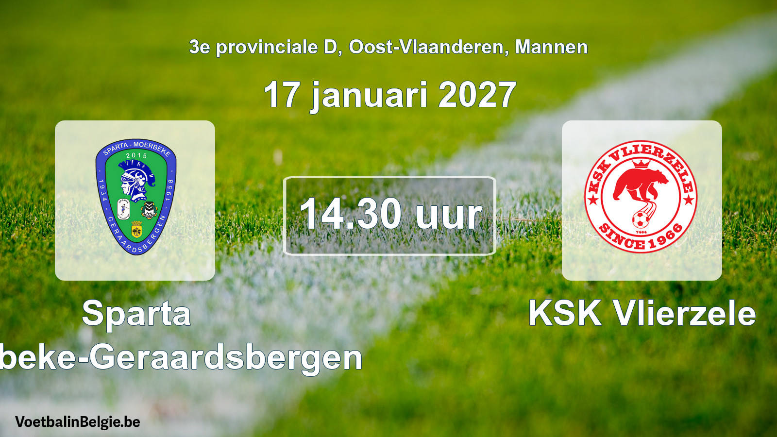 Geplande wedstrijd mannenvoetbal: Sparta Moerbeke-Geraardsbergen - KSK Vlierzele (17 januari 2027)