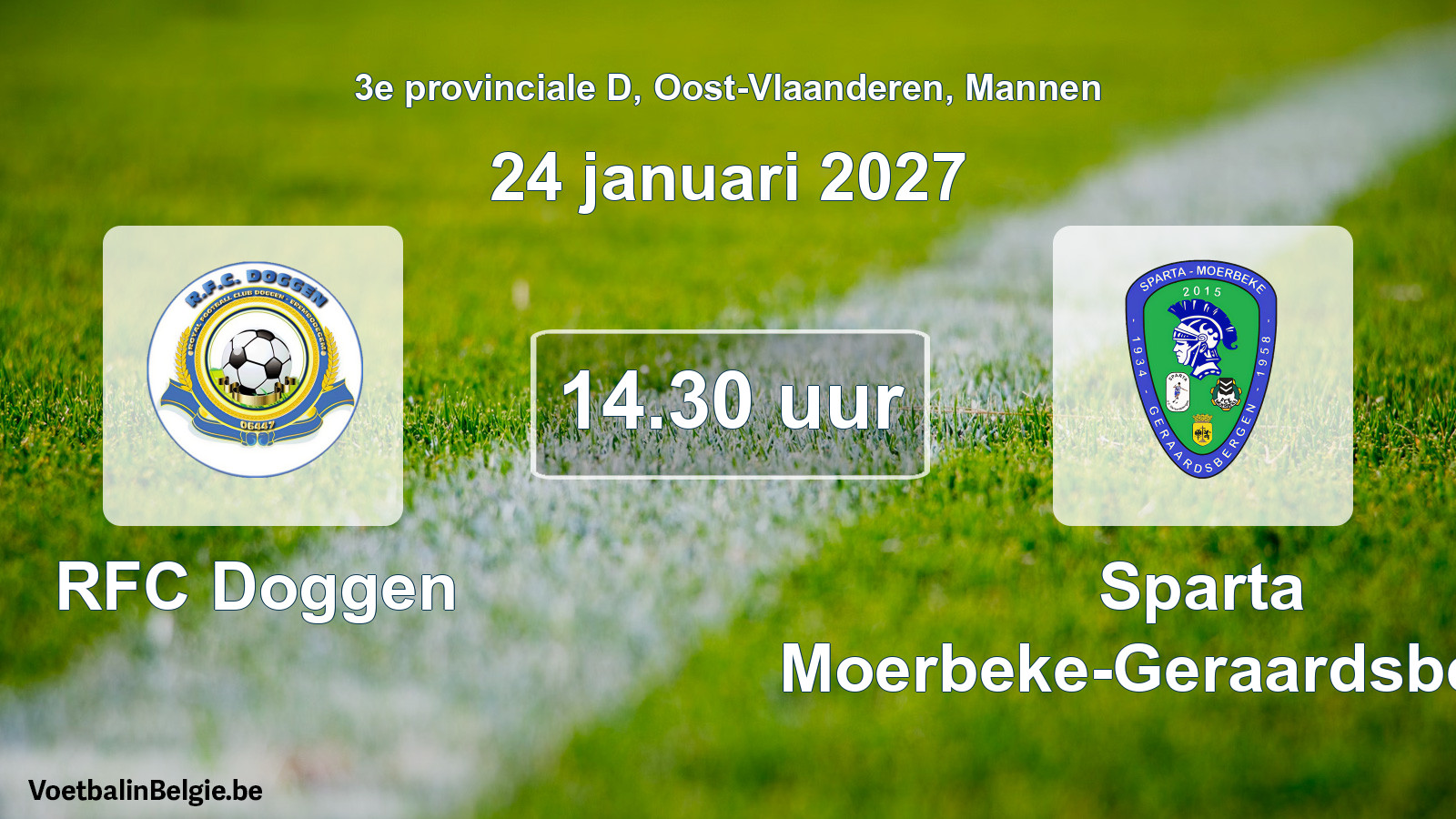 Geplande wedstrijd mannenvoetbal: RFC Doggen - Sparta Moerbeke-Geraardsbergen (24 januari 2027)