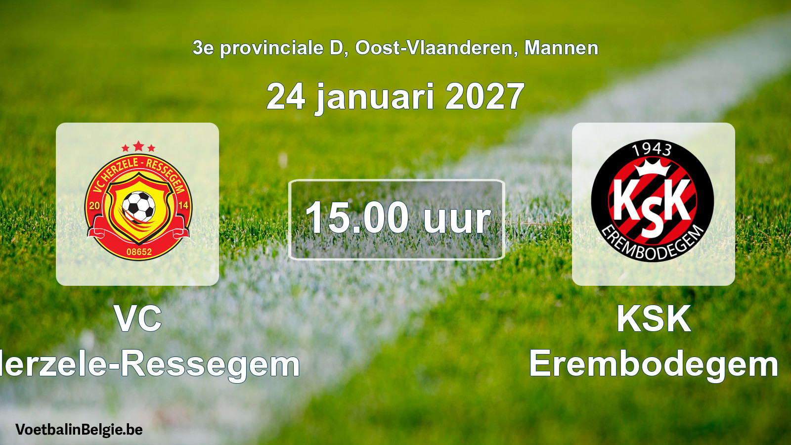 Geplande wedstrijd mannenvoetbal: VC Herzele-Ressegem - KSK Erembodegem (24 januari 2027)