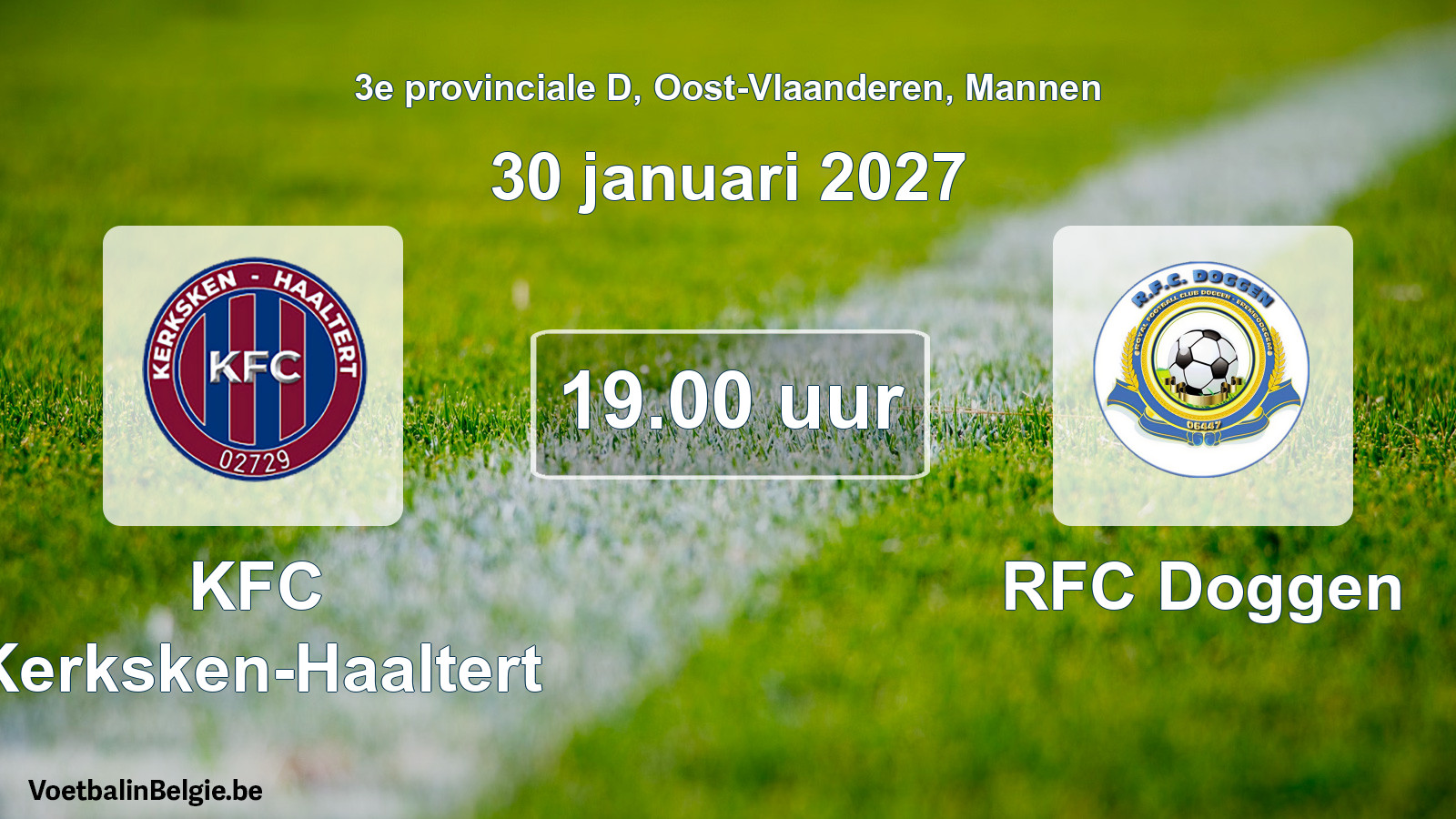 Geplande wedstrijd mannenvoetbal: KFC Kerksken-Haaltert - RFC Doggen (30 januari 2027)
