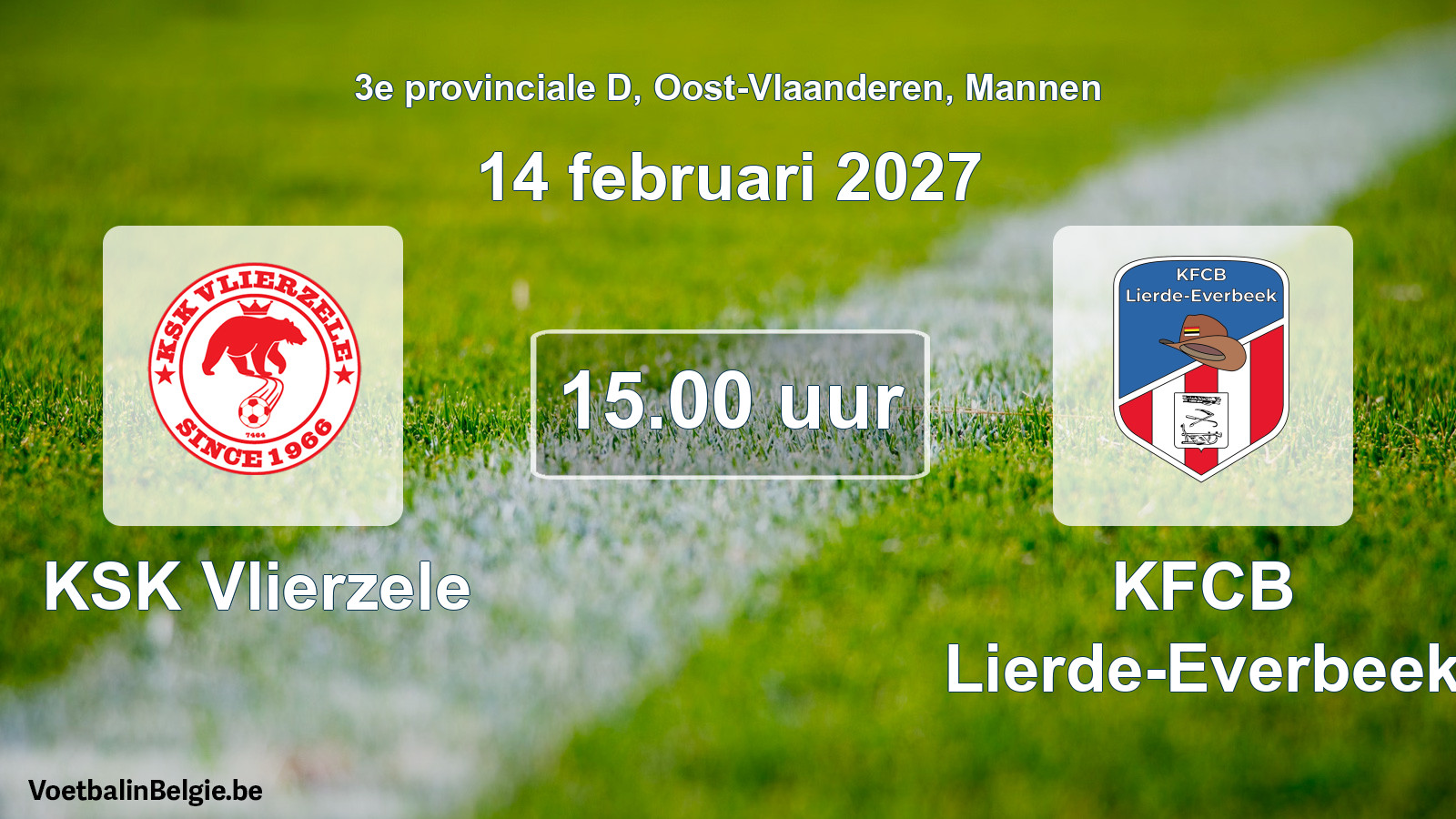 Geplande wedstrijd mannenvoetbal: KSK Vlierzele - KFCB Lierde-Everbeek (14 februari 2027)