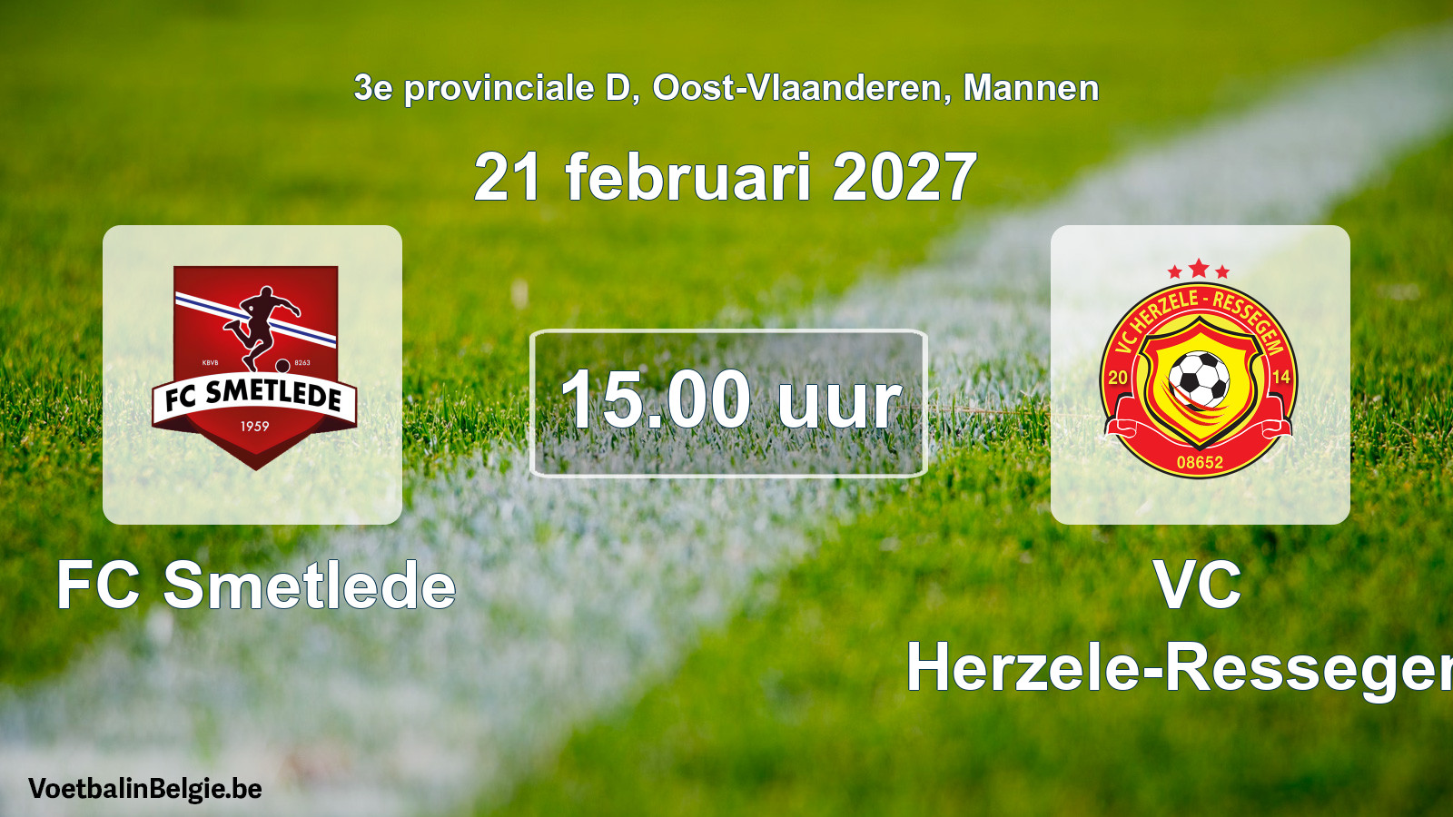 Geplande wedstrijd mannenvoetbal: FC Smetlede - VC Herzele-Ressegem (21 februari 2027)