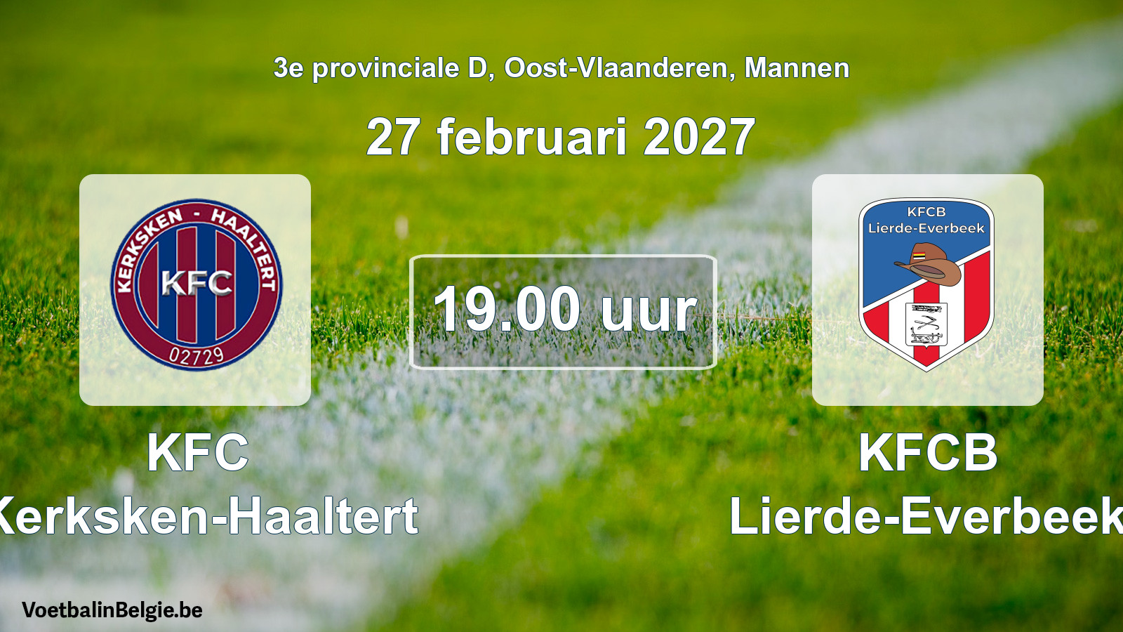 Geplande wedstrijd mannenvoetbal: KFC Kerksken-Haaltert - KFCB Lierde-Everbeek (27 februari 2027)