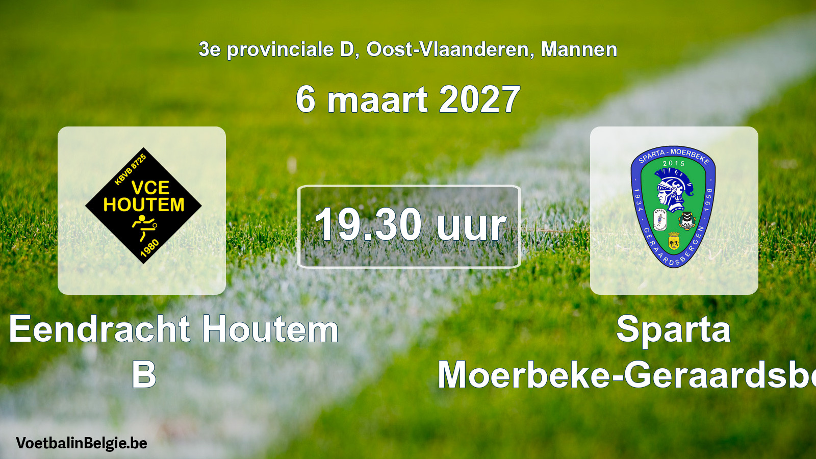 Geplande wedstrijd mannenvoetbal: VC Eendracht Houtem B - Sparta Moerbeke-Geraardsbergen (6 maart 2027)