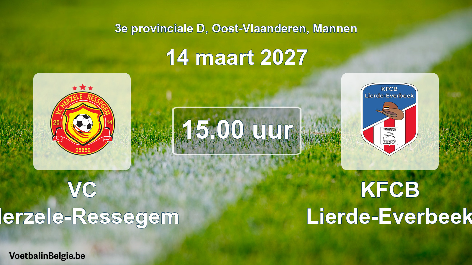 Geplande wedstrijd mannenvoetbal: VC Herzele-Ressegem - KFCB Lierde-Everbeek (14 maart 2027)