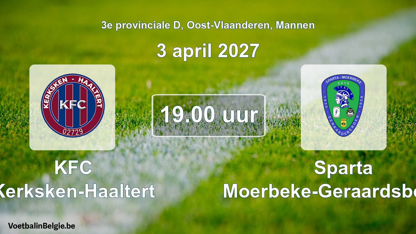 Geplande wedstrijd mannenvoetbal: KFC Kerksken-Haaltert - Sparta Moerbeke-Geraardsbergen (3 april 2027)