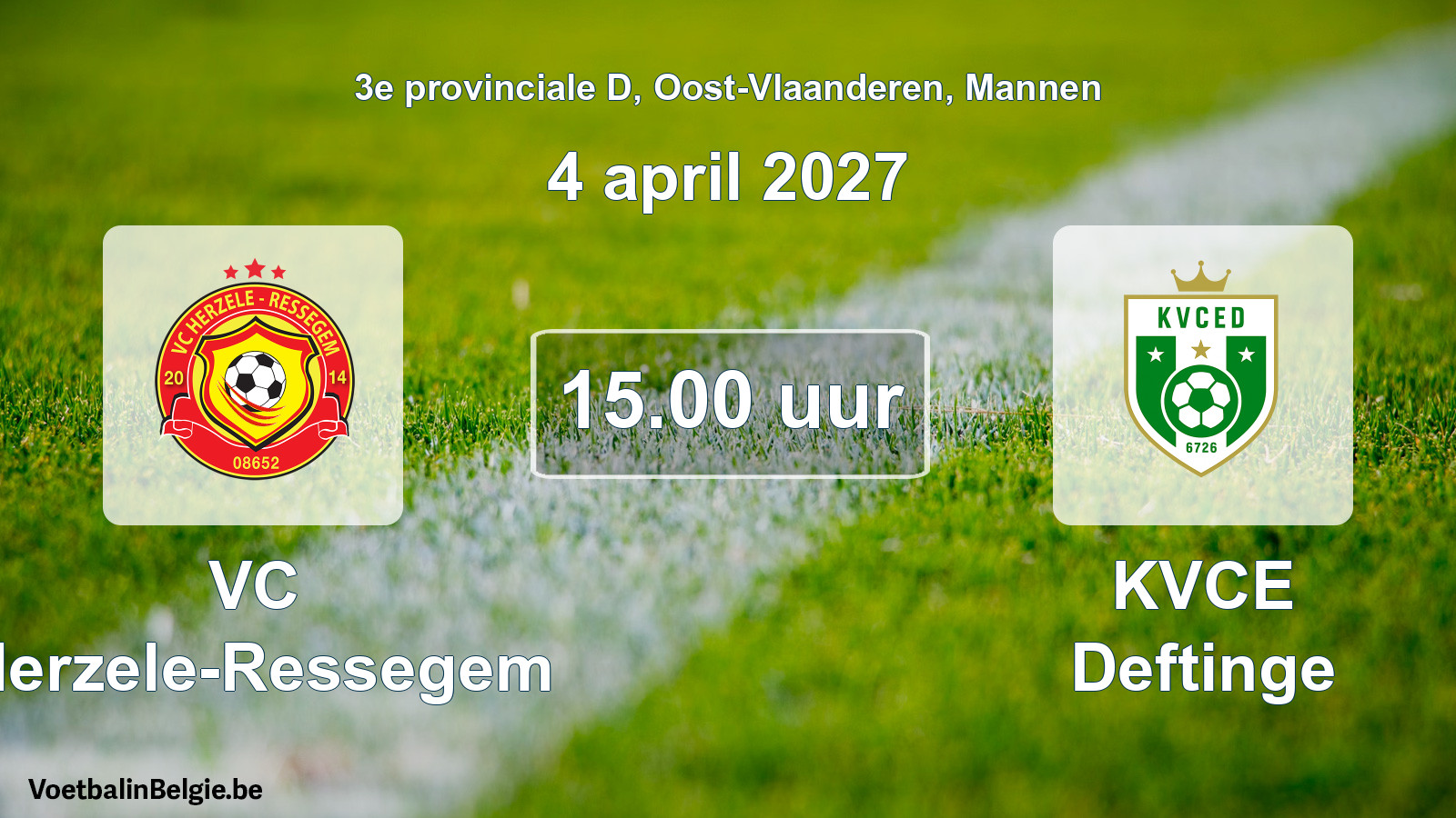 Geplande wedstrijd mannenvoetbal: VC Herzele-Ressegem - KVCE Deftinge (4 april 2027)