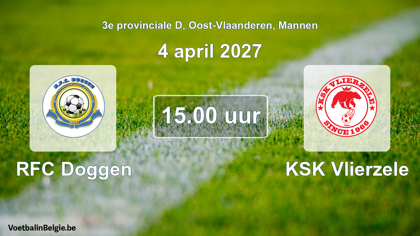 Geplande wedstrijd mannenvoetbal: RFC Doggen - KSK Vlierzele (4 april 2027)