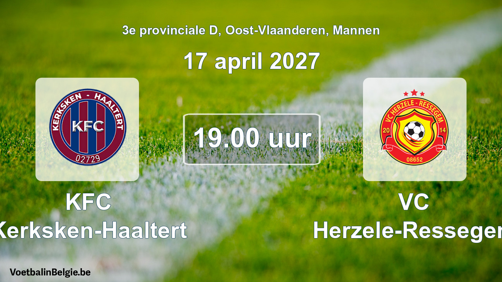 Geplande wedstrijd mannenvoetbal: KFC Kerksken-Haaltert - VC Herzele-Ressegem (17 april 2027)