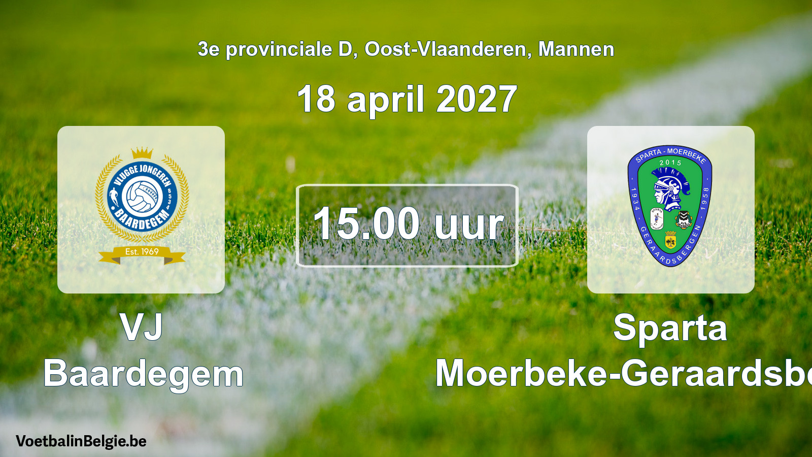 Geplande wedstrijd mannenvoetbal: VJ Baardegem - Sparta Moerbeke-Geraardsbergen (18 april 2027)