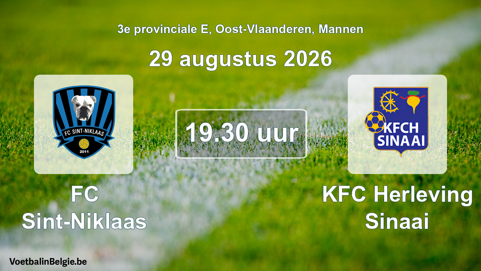 Geplande wedstrijd mannenvoetbal: FC Sint-Niklaas - KFC Herleving Sinaai (29 augustus 2026)