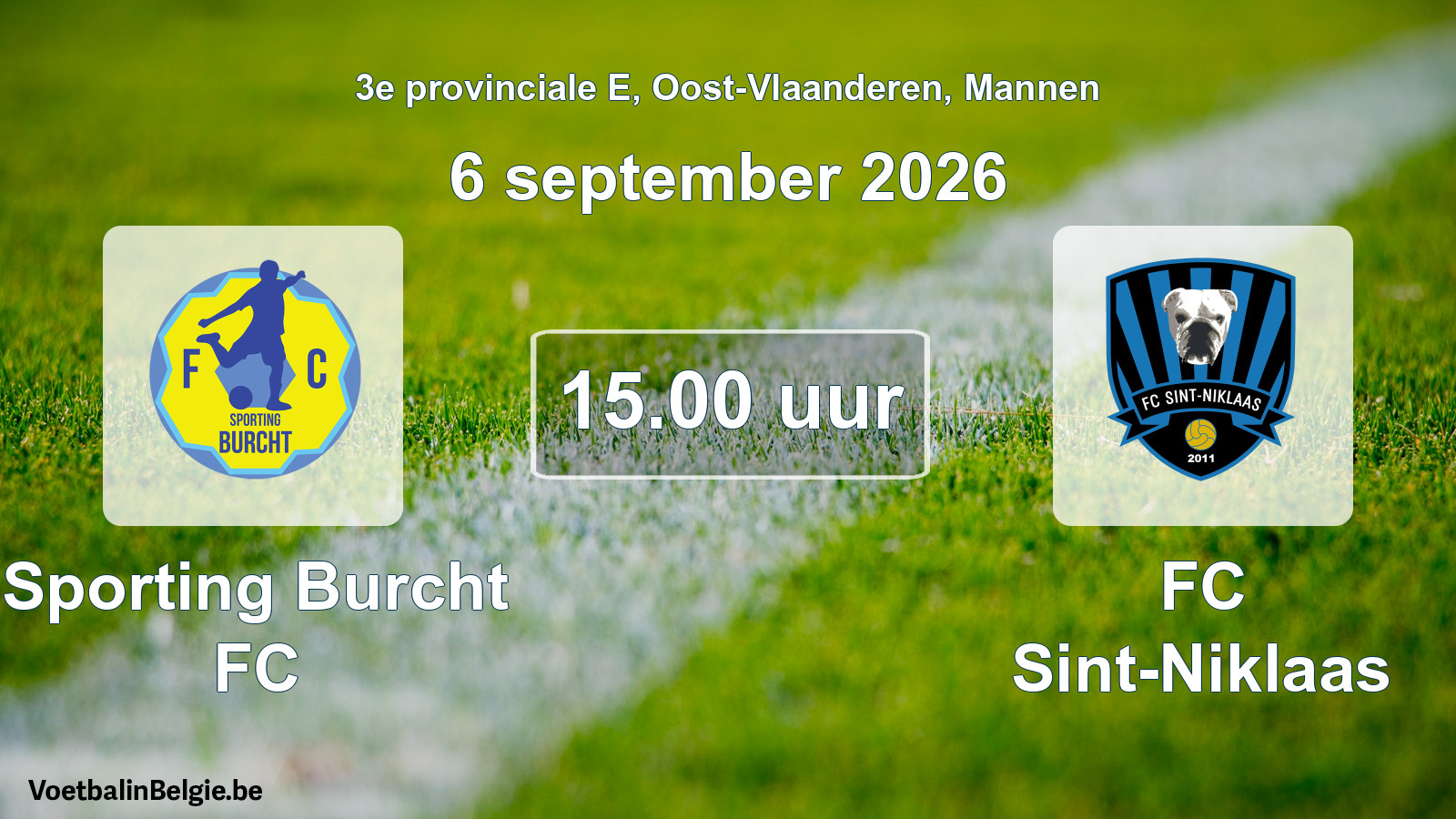 Geplande wedstrijd mannenvoetbal: Sporting Burcht FC - FC Sint-Niklaas (6 september 2026)