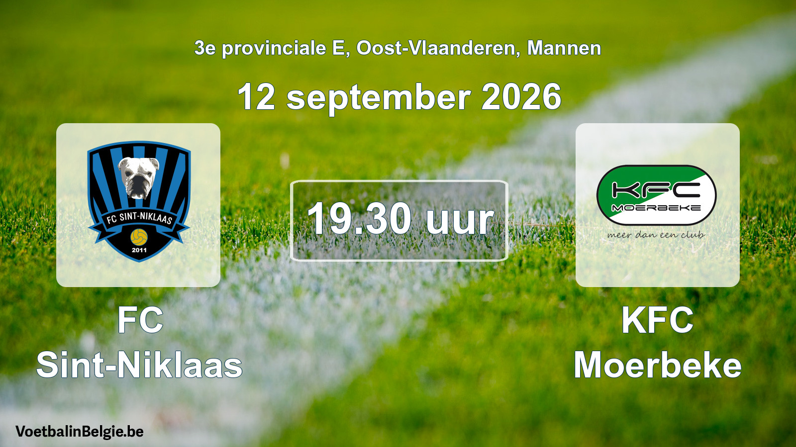 Geplande wedstrijd mannenvoetbal: FC Sint-Niklaas - KFC Moerbeke (12 september 2026)