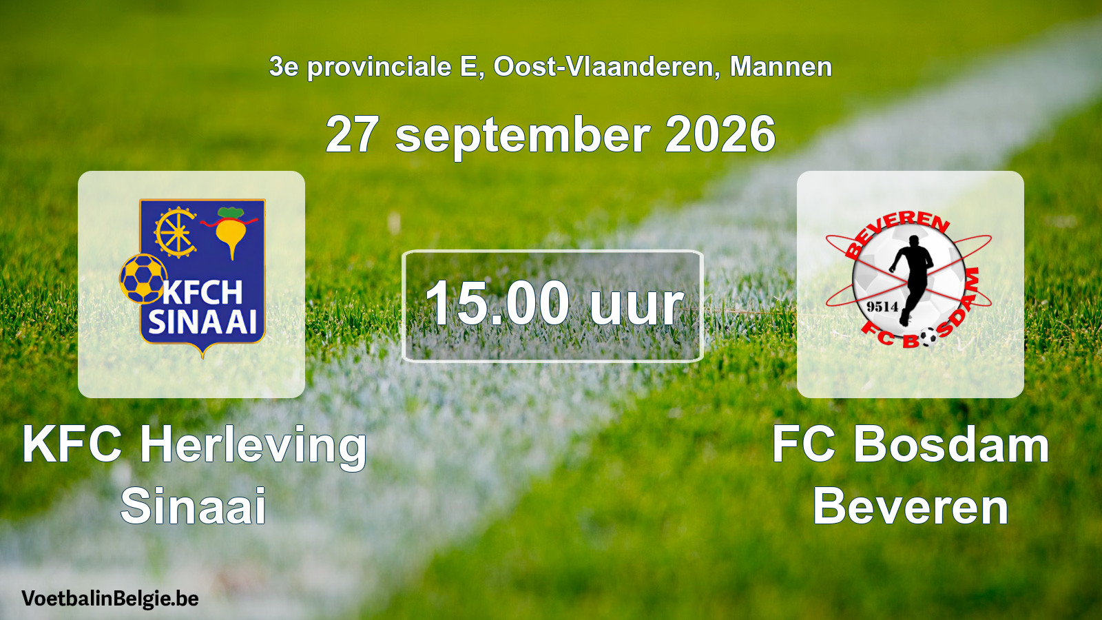 Geplande wedstrijd mannenvoetbal: KFC Herleving Sinaai - FC Bosdam Beveren (27 september 2026)
