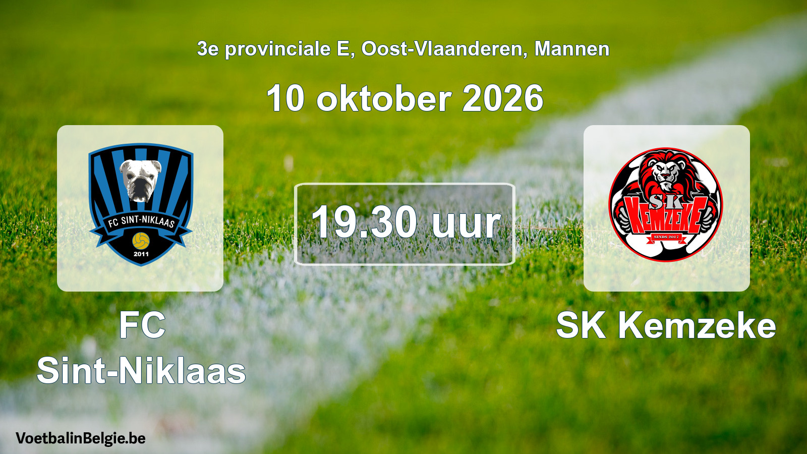 Geplande wedstrijd mannenvoetbal: FC Sint-Niklaas - SK Kemzeke (10 oktober 2026)