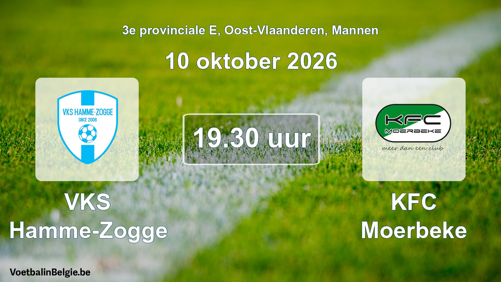 Geplande wedstrijd mannenvoetbal: VKS Hamme-Zogge - KFC Moerbeke (10 oktober 2026)