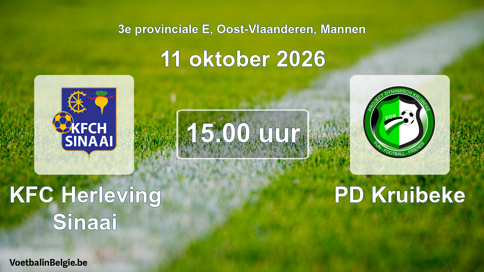 Geplande wedstrijd mannenvoetbal: KFC Herleving Sinaai - PD Kruibeke (11 oktober 2026)