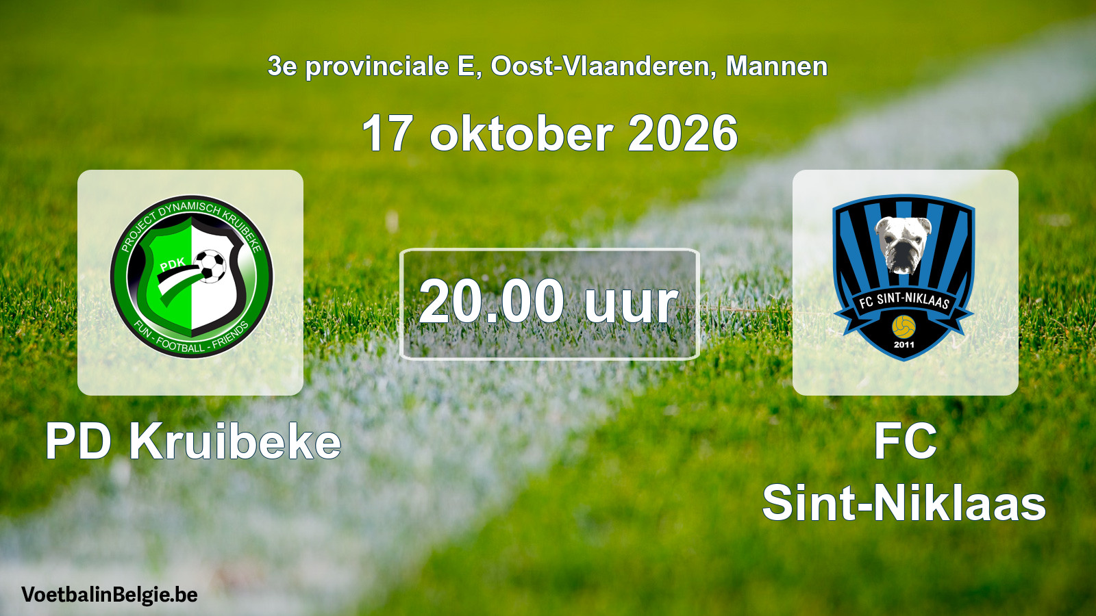 Geplande wedstrijd mannenvoetbal: PD Kruibeke - FC Sint-Niklaas (17 oktober 2026)