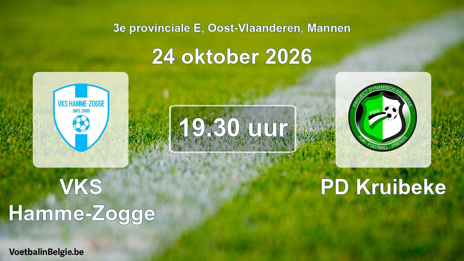 Match prévu football hommes: VKS Hamme-Zogge - PD Kruibeke (24 octobre 2026)