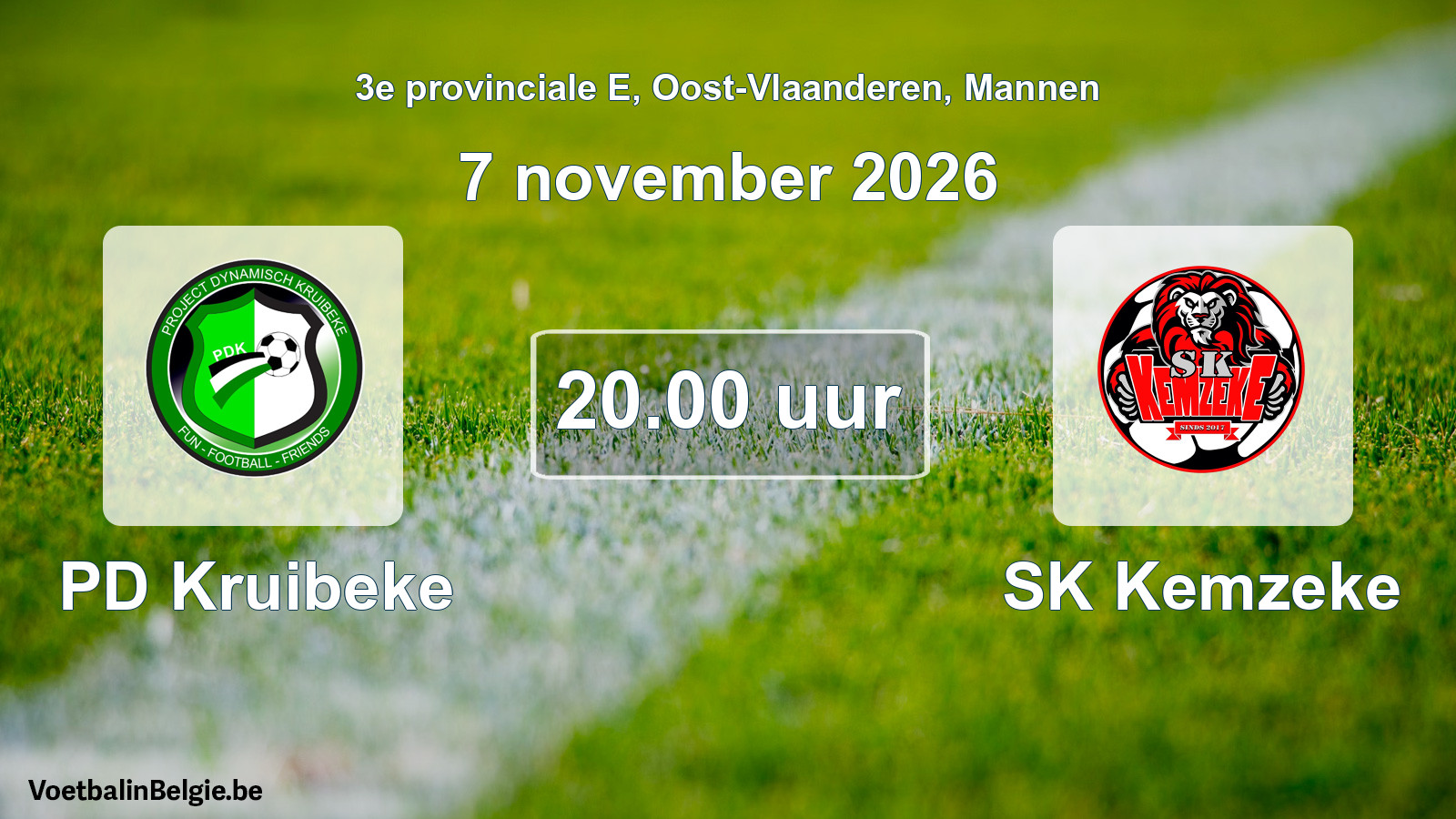 Geplande wedstrijd mannenvoetbal: PD Kruibeke - SK Kemzeke (7 november 2026)