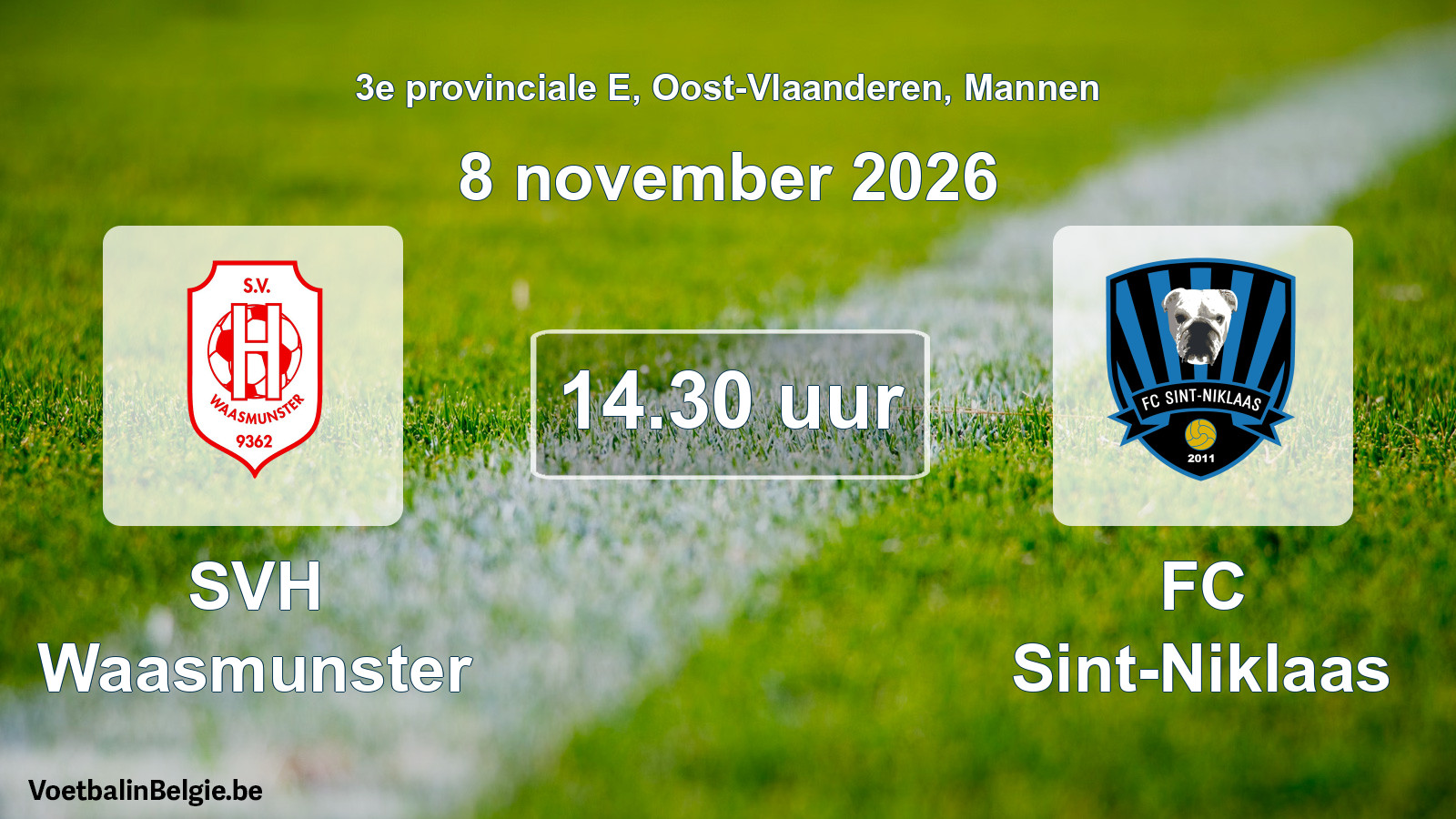 Geplande wedstrijd mannenvoetbal: SVH Waasmunster - FC Sint-Niklaas (8 november 2026)