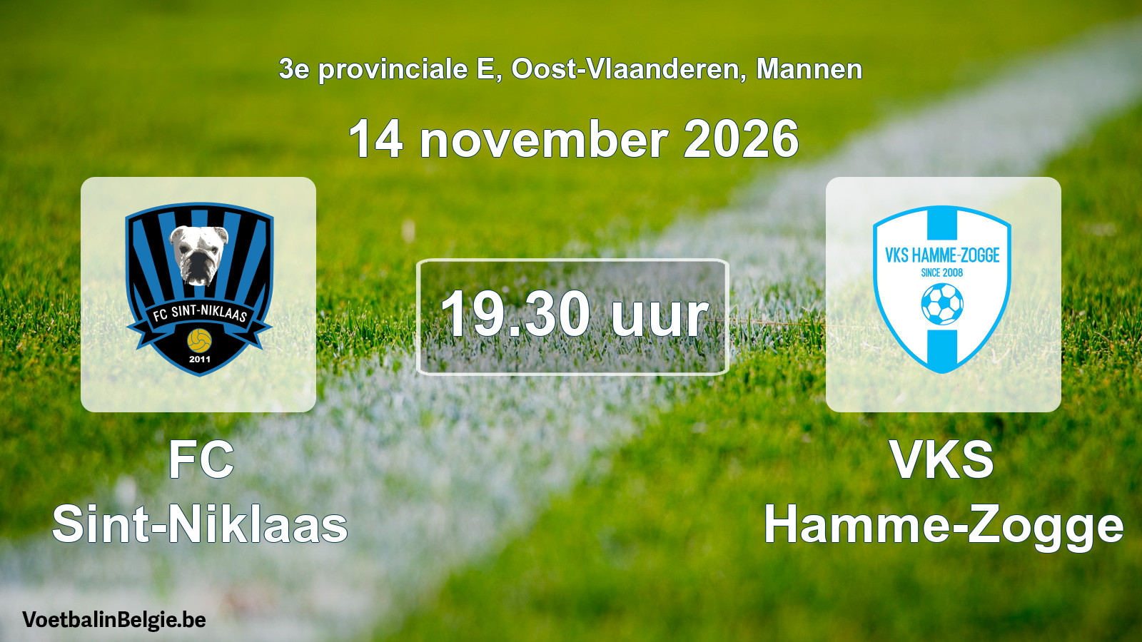 Geplande wedstrijd mannenvoetbal: FC Sint-Niklaas - VKS Hamme-Zogge (14 november 2026)