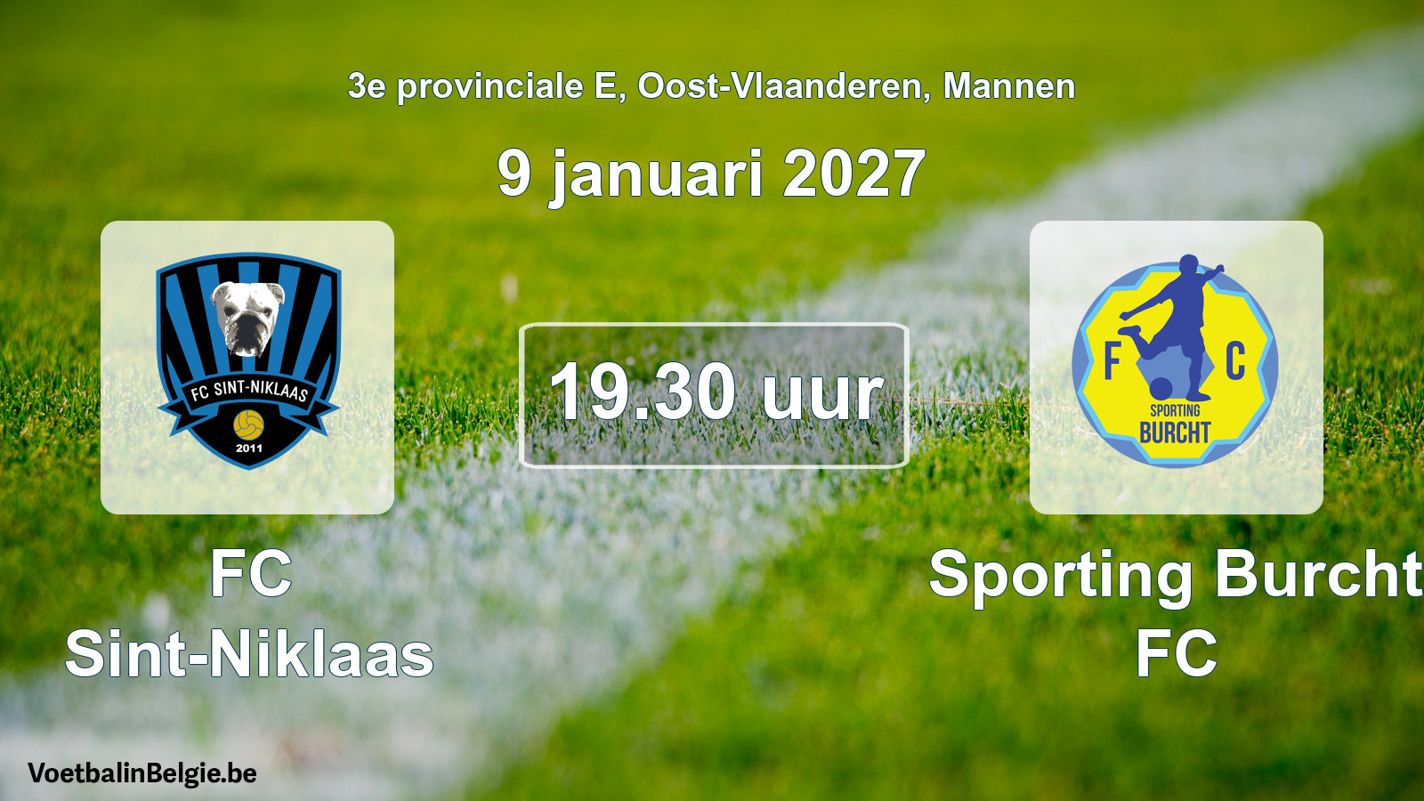 Geplande wedstrijd mannenvoetbal: FC Sint-Niklaas - Sporting Burcht FC (9 januari 2027)