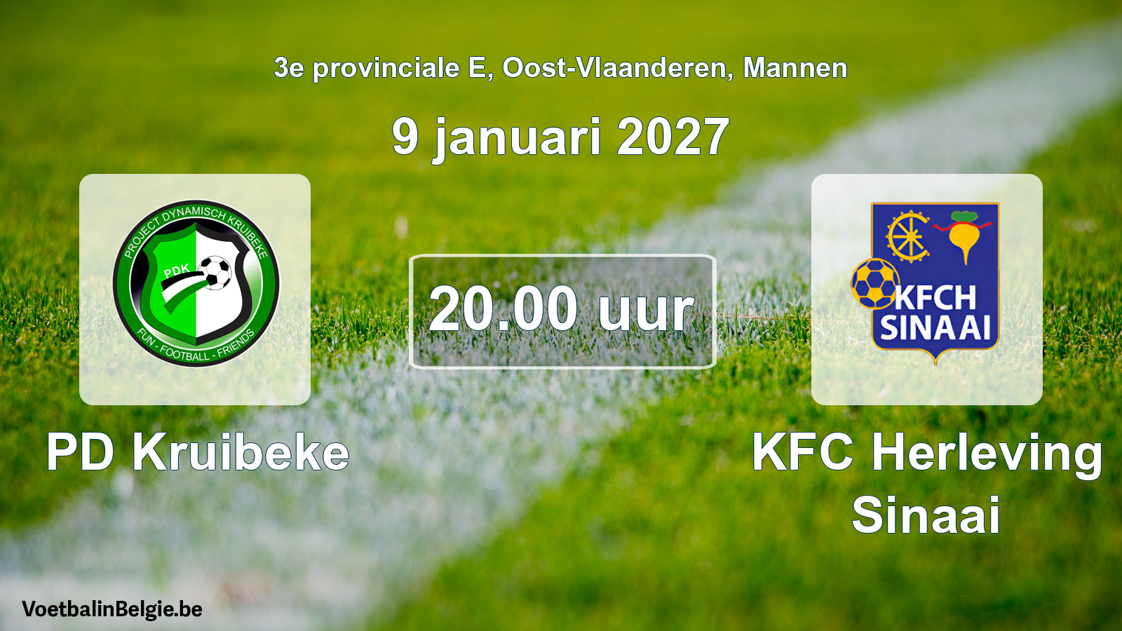 Geplande wedstrijd mannenvoetbal: PD Kruibeke - KFC Herleving Sinaai (9 januari 2027)