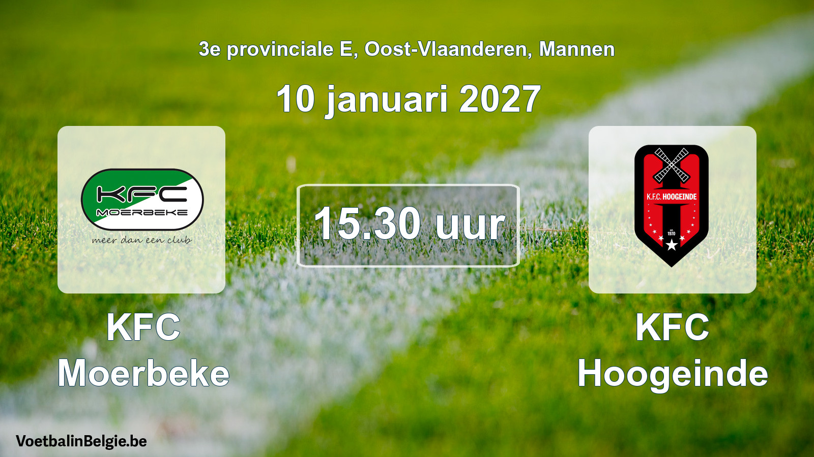Geplantes Spiel männer-Fußball: KFC Moerbeke - KFC Hoogeinde (10 Januar 2027)