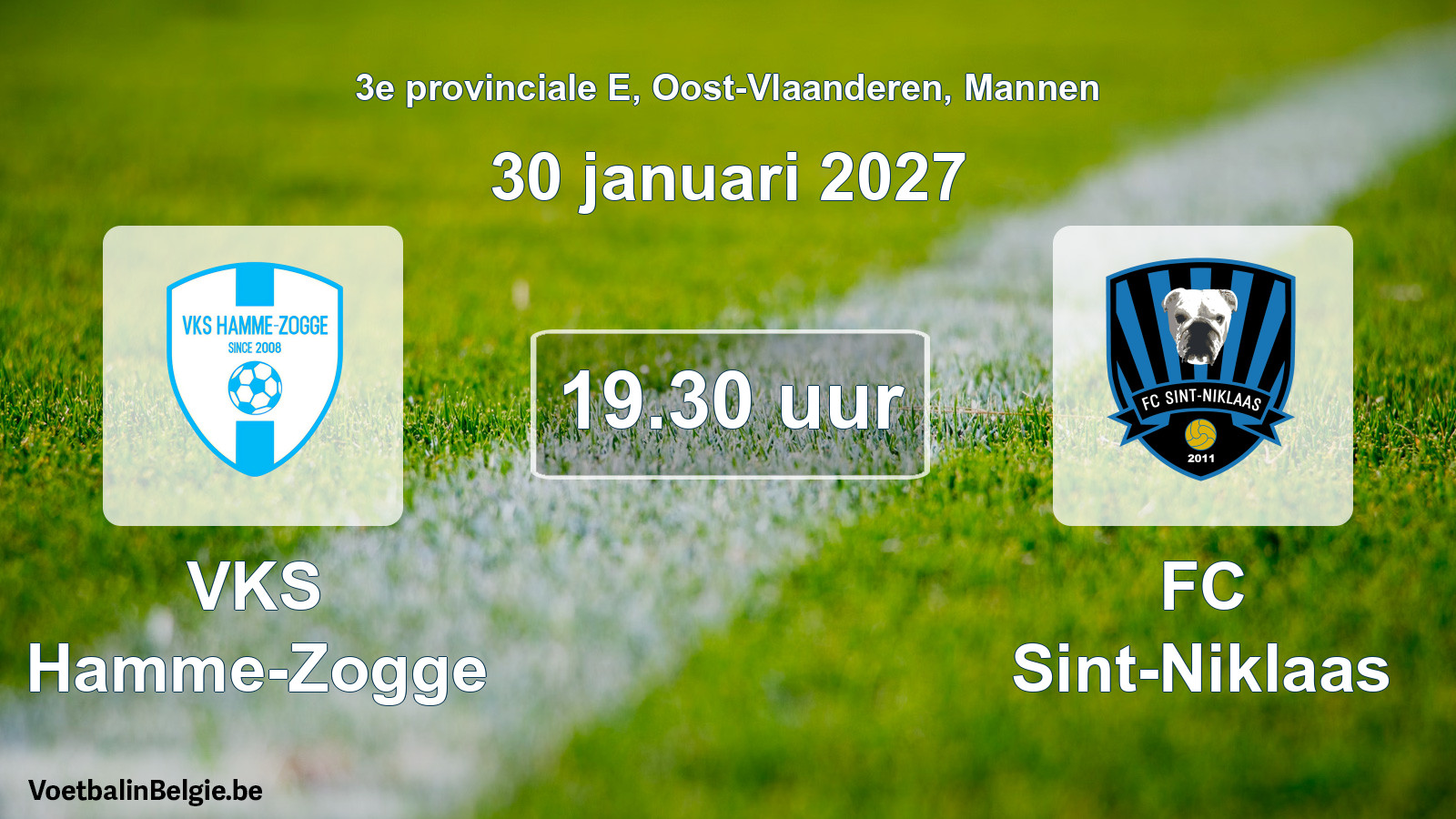 Geplande wedstrijd mannenvoetbal: VKS Hamme-Zogge - FC Sint-Niklaas (30 januari 2027)