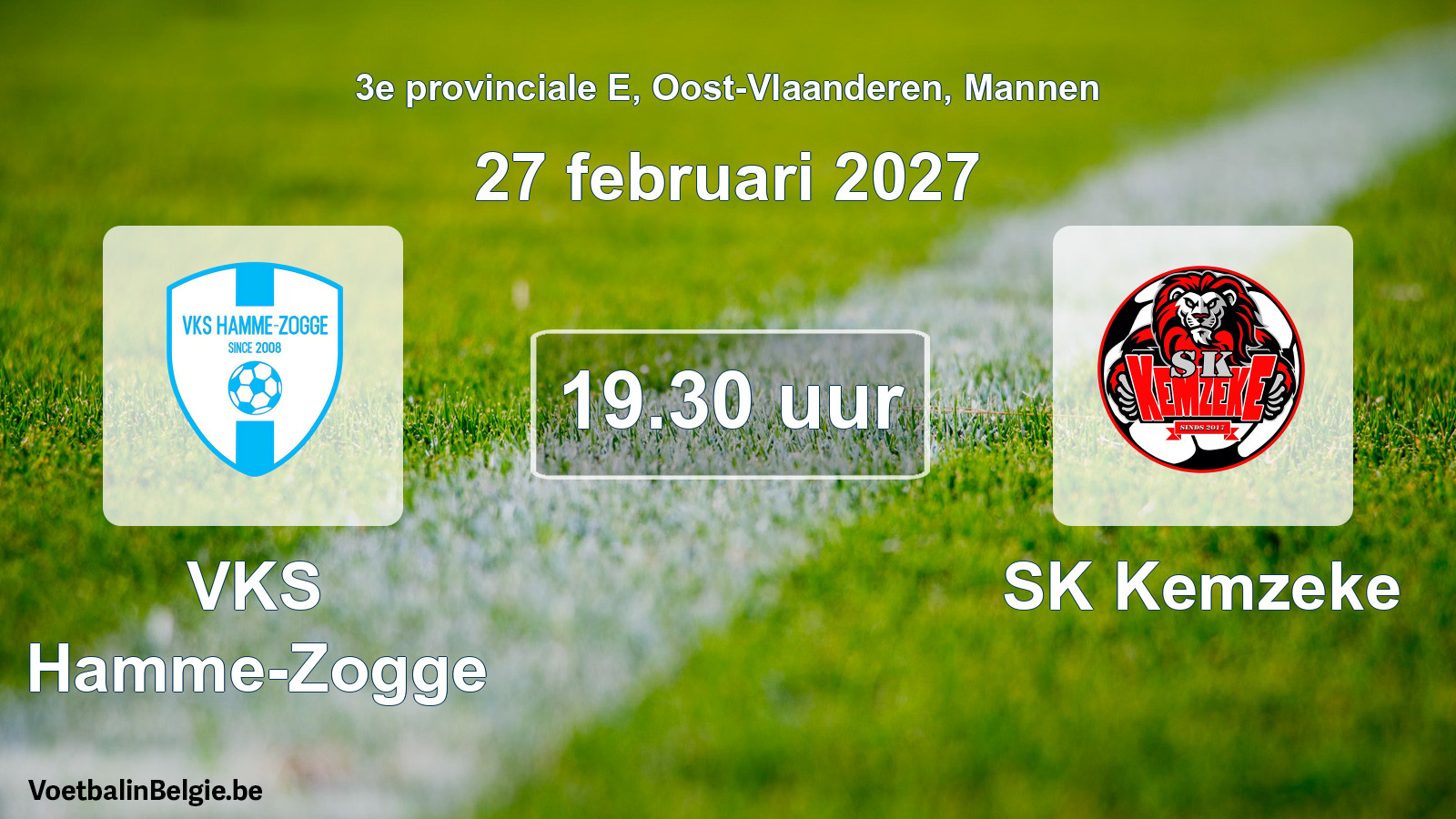 Geplande wedstrijd mannenvoetbal: VKS Hamme-Zogge - SK Kemzeke (27 februari 2027)