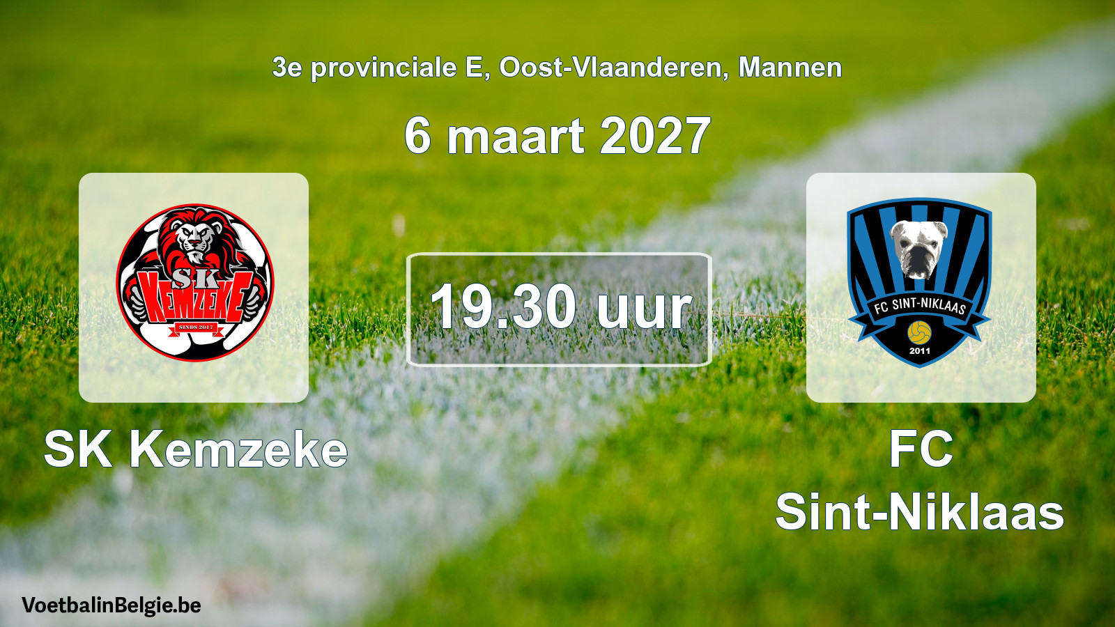Geplande wedstrijd mannenvoetbal: SK Kemzeke - FC Sint-Niklaas (6 maart 2027)