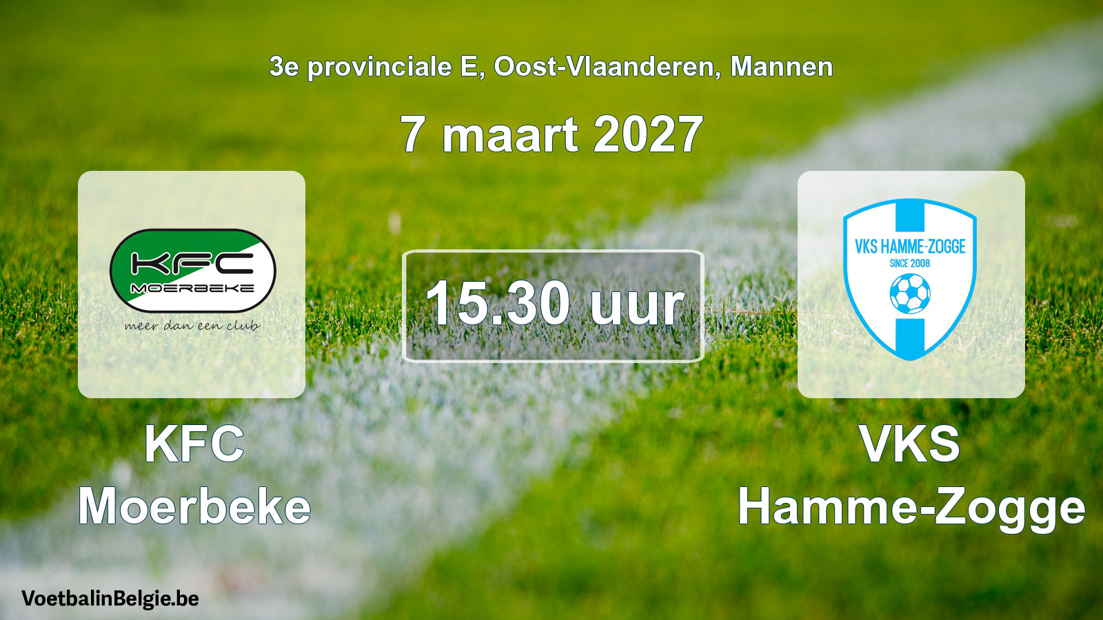 Geplande wedstrijd mannenvoetbal: KFC Moerbeke - VKS Hamme-Zogge (7 maart 2027)