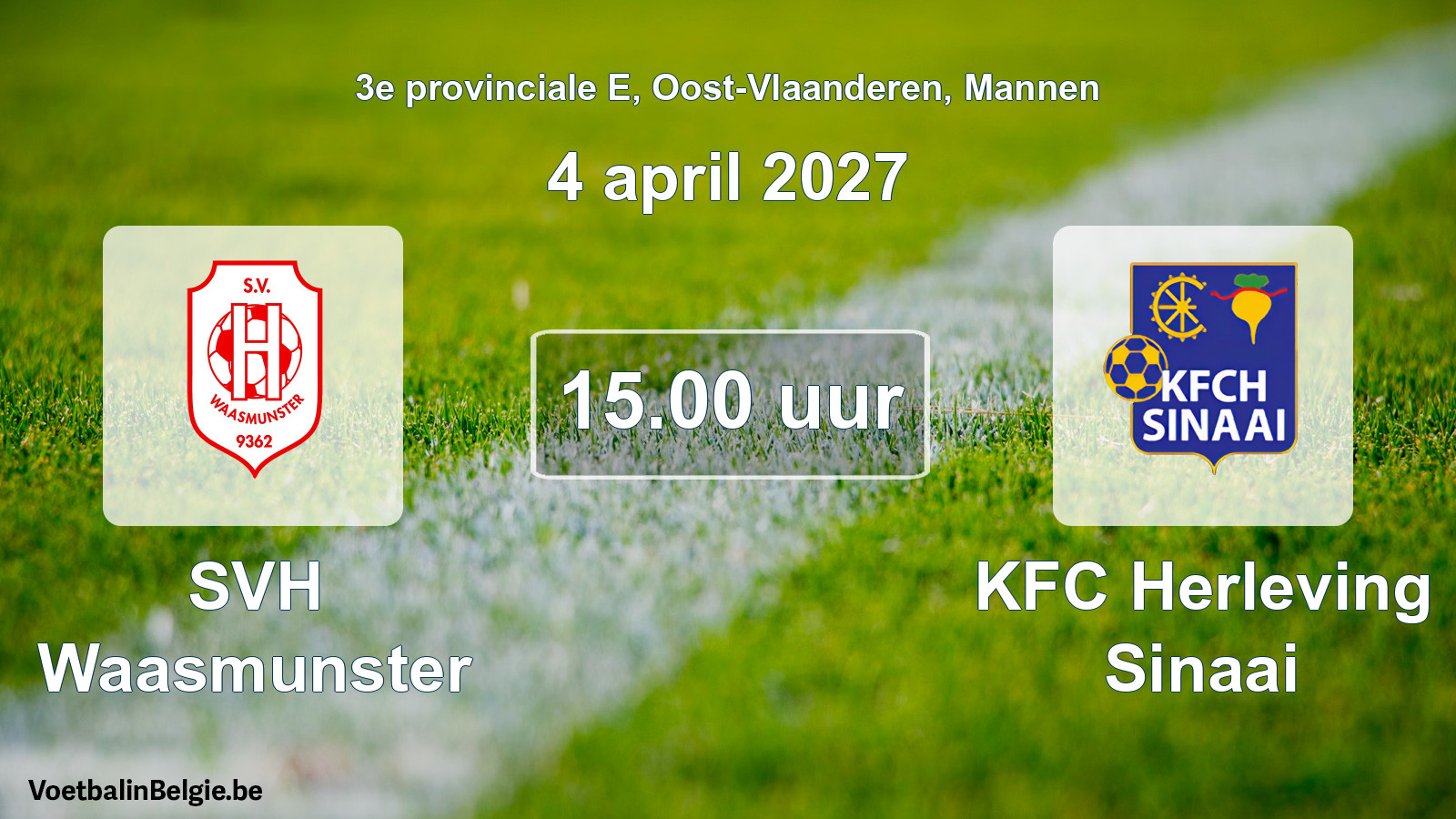 Geplande wedstrijd mannenvoetbal: SVH Waasmunster - KFC Herleving Sinaai (4 april 2027)