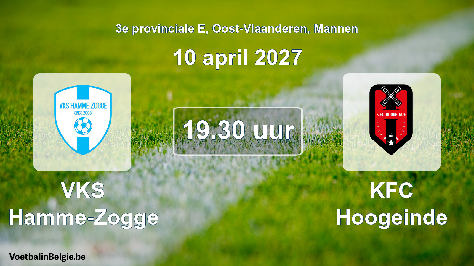Geplande wedstrijd mannenvoetbal: VKS Hamme-Zogge - KFC Hoogeinde (10 april 2027)