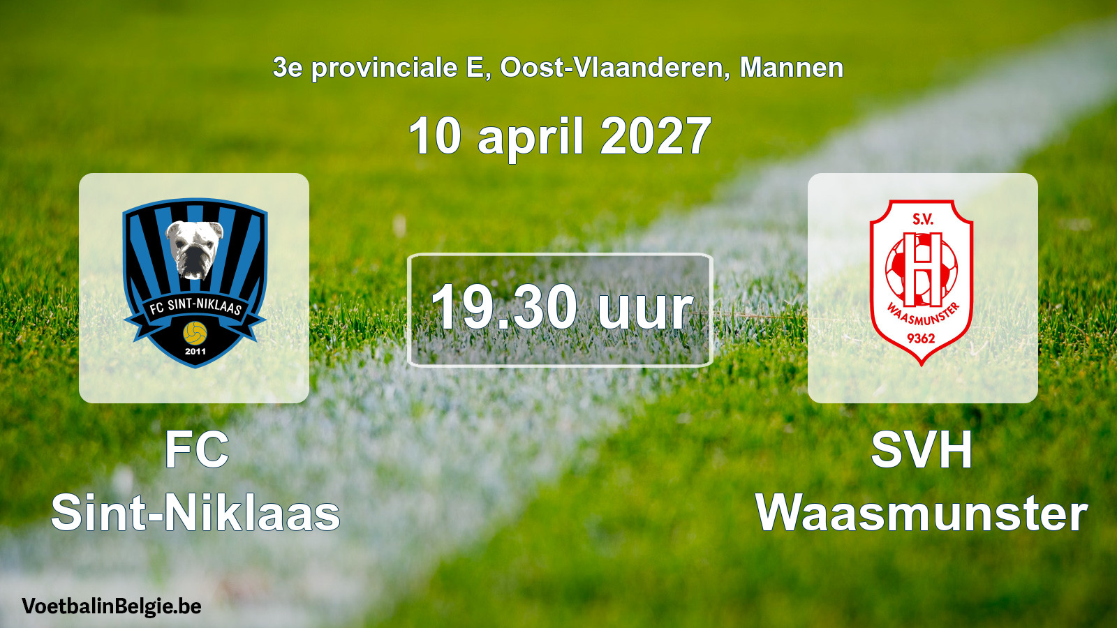 Geplande wedstrijd mannenvoetbal: FC Sint-Niklaas - SVH Waasmunster (10 april 2027)