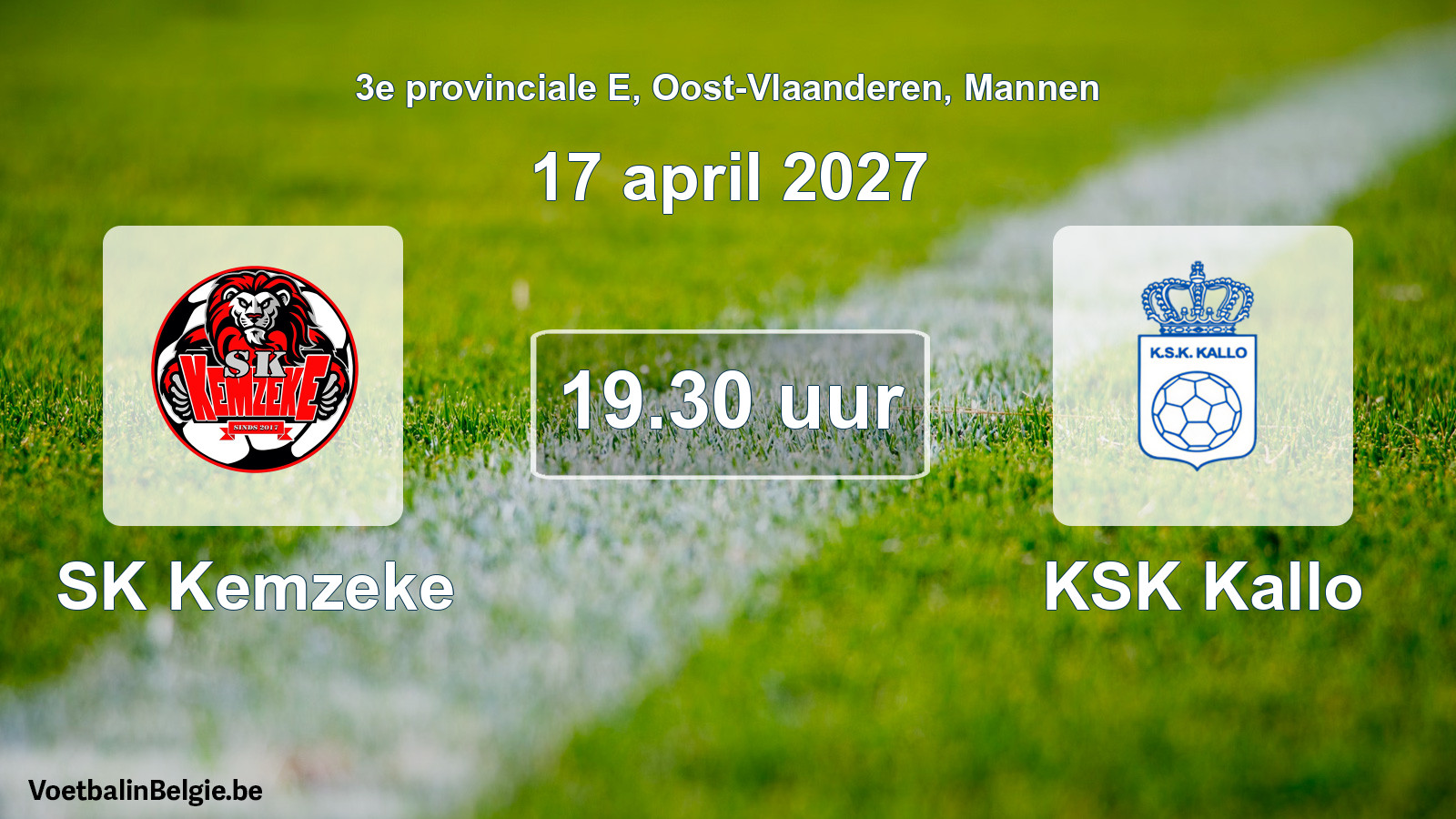 Geplande wedstrijd mannenvoetbal: SK Kemzeke - KSK Kallo (17 april 2027)