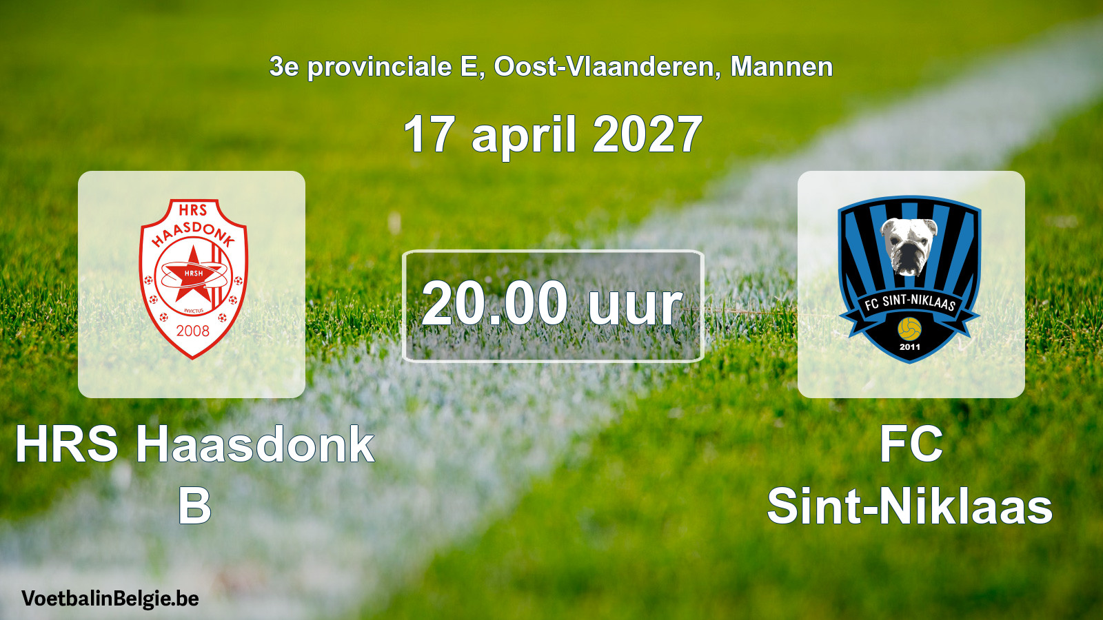 Geplande wedstrijd mannenvoetbal: HRS Haasdonk B - FC Sint-Niklaas (17 april 2027)