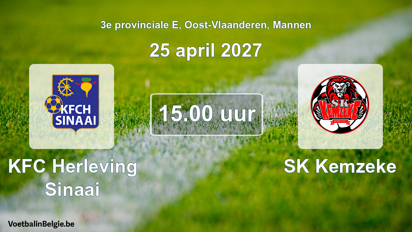 Geplande wedstrijd mannenvoetbal: KFC Herleving Sinaai - SK Kemzeke (25 april 2027)