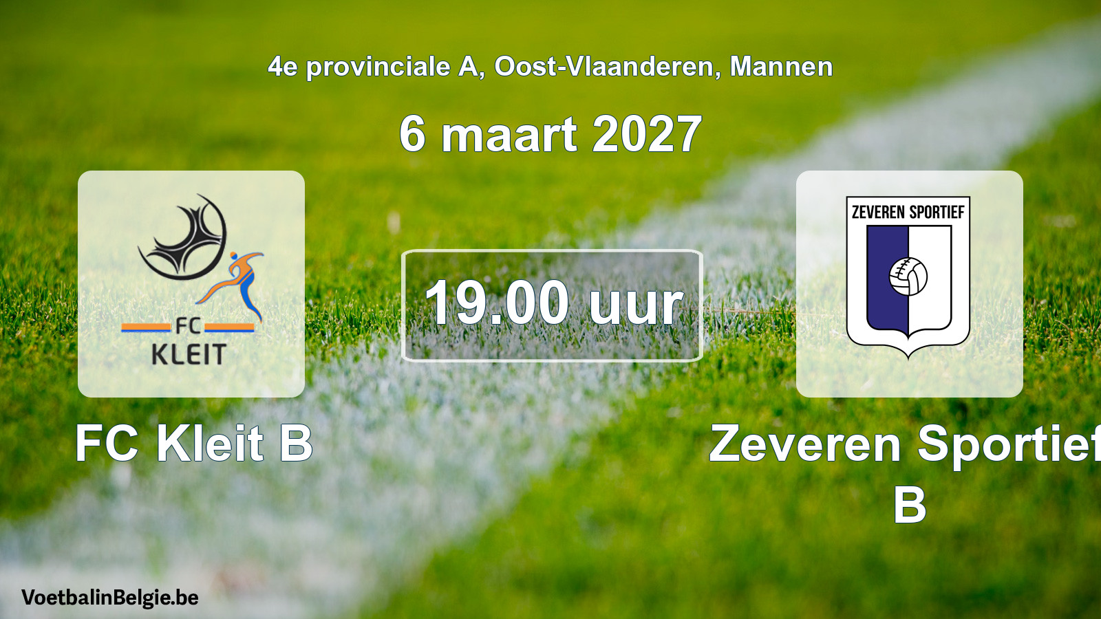 Geplande wedstrijd mannenvoetbal: FC Kleit B - Zeveren Sportief B (6 maart 2027)