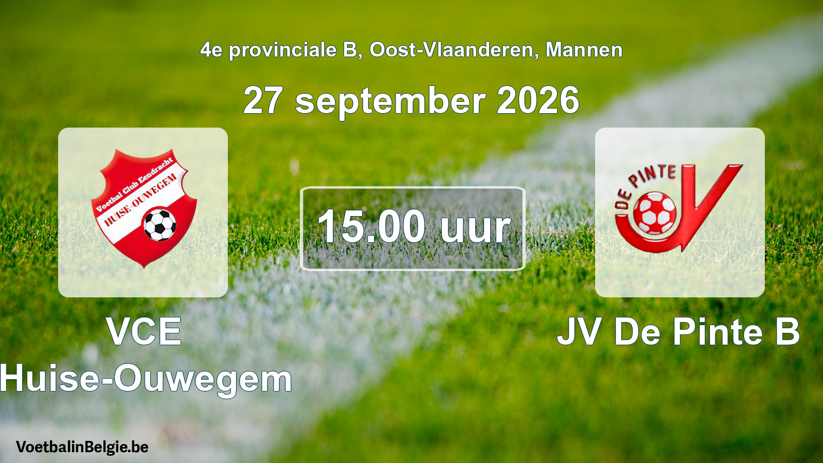 Geplande wedstrijd mannenvoetbal: VCE Huise-Ouwegem - JV De Pinte B (27 september 2026)