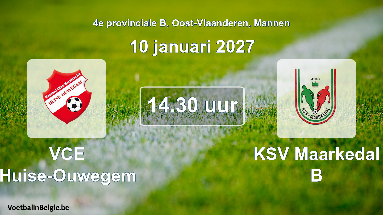 Geplande wedstrijd mannenvoetbal: VCE Huise-Ouwegem - KSV Maarkedal B (10 januari 2027)