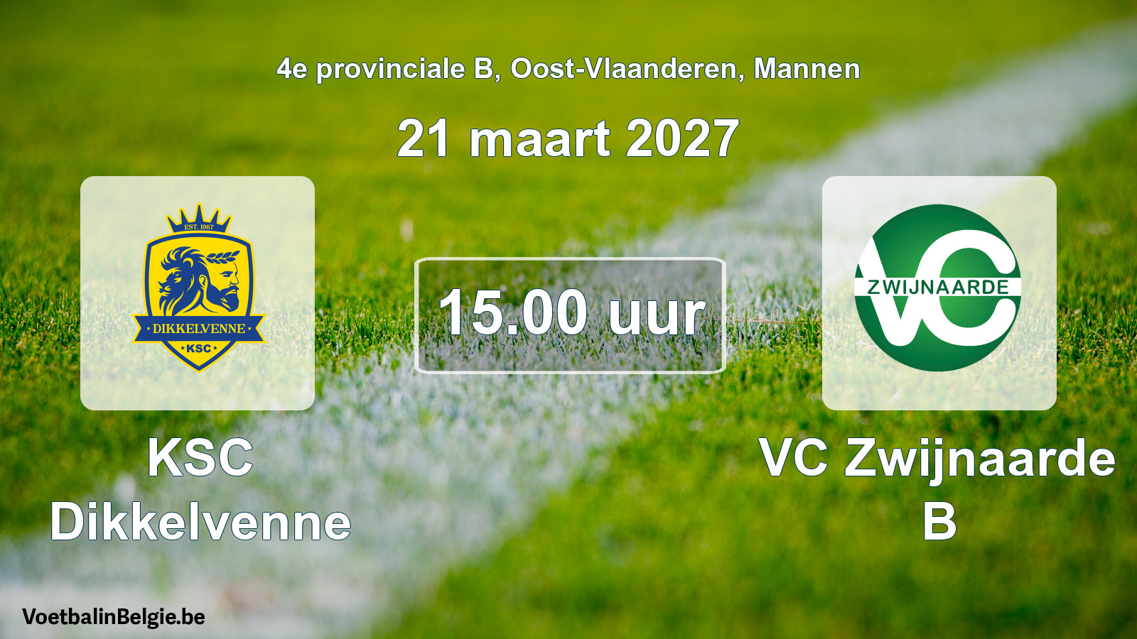 Geplantes Spiel männer-Fußball: KSC Dikkelvenne - VC Zwijnaarde B (21 März 2027)